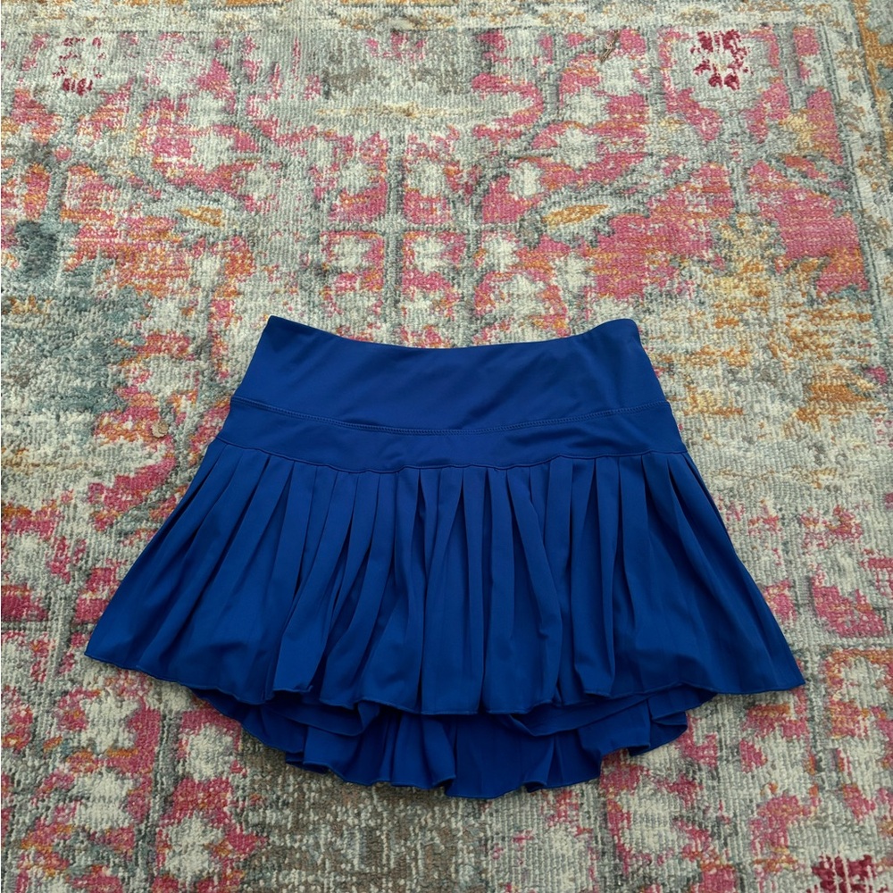 Royal Blue Pleated Mini Skirt